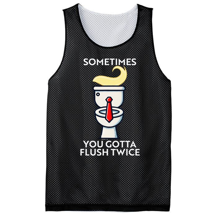 Sometime You Gotta Flush Twice Mesh Reversible Basketball Jersey Tank