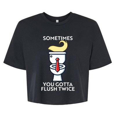 Sometime You Gotta Flush Twice Bella+Canvas Jersey Crop Tee