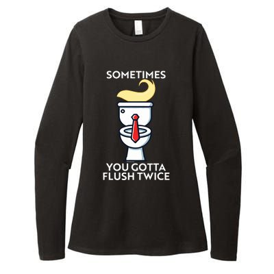 Sometime You Gotta Flush Twice Womens CVC Long Sleeve Shirt