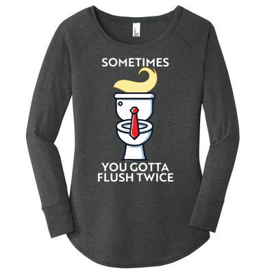 Sometime You Gotta Flush Twice Women's Perfect Tri Tunic Long Sleeve Shirt