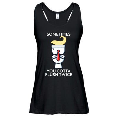 Sometime You Gotta Flush Twice Ladies Essential Flowy Tank