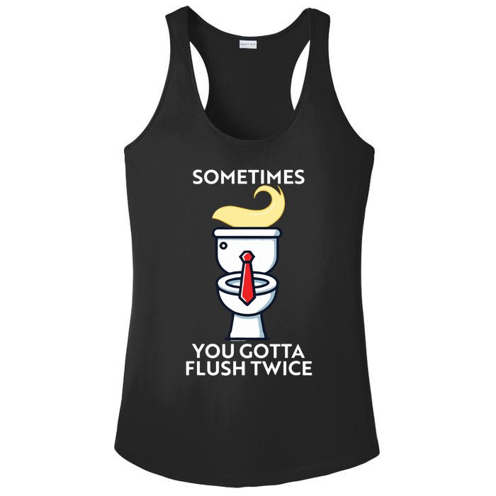 Sometime You Gotta Flush Twice Ladies PosiCharge Competitor Racerback Tank