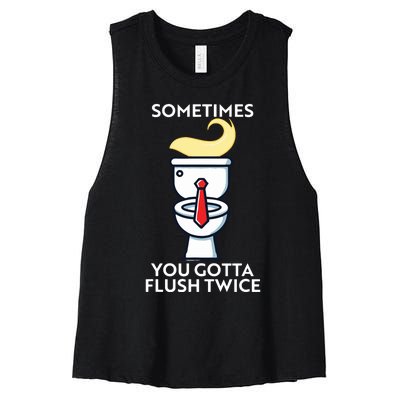 Sometime You Gotta Flush Twice Women's Racerback Cropped Tank