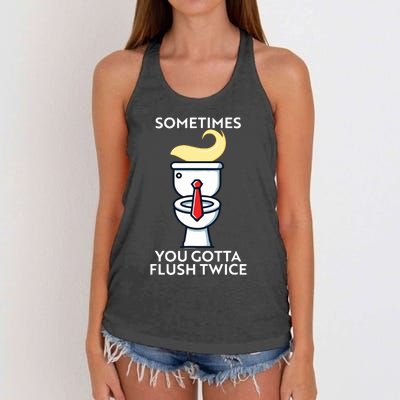 Sometime You Gotta Flush Twice Women's Knotted Racerback Tank