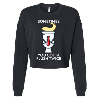 Sometime You Gotta Flush Twice Cropped Pullover Crew