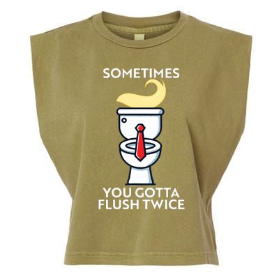 Sometime You Gotta Flush Twice Garment-Dyed Women's Muscle Tee