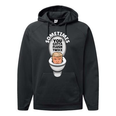 Sometime You Gotta Flush Twice Performance Fleece Hoodie