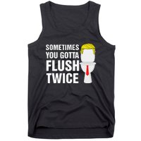 Sometimes You Gotta Flush Twice Funny Election 2024 Tank Top