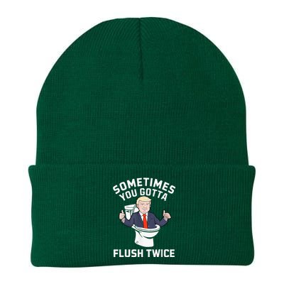 Sometimes You Gotta Flush Twice 2024 Knit Cap Winter Beanie