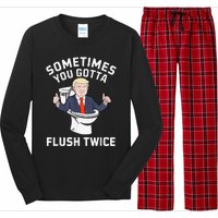 Sometimes You Gotta Flush Twice 2024 Long Sleeve Pajama Set