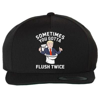 Sometimes You Gotta Flush Twice 2024 Wool Snapback Cap