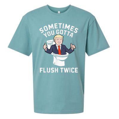 Sometimes You Gotta Flush Twice 2024 Sueded Cloud Jersey T-Shirt