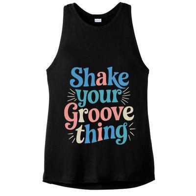 Shake Your Groove Thing Retro Vibes Ladies PosiCharge Tri-Blend Wicking Tank
