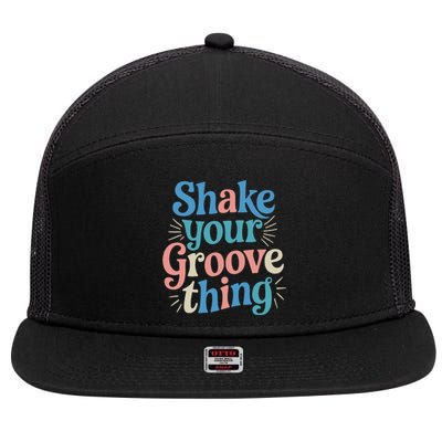 Shake Your Groove Thing Retro Vibes 7 Panel Mesh Trucker Snapback Hat