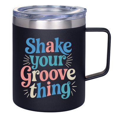 Shake Your Groove Thing Retro Vibes 12oz Stainless Steel Coffee Mug