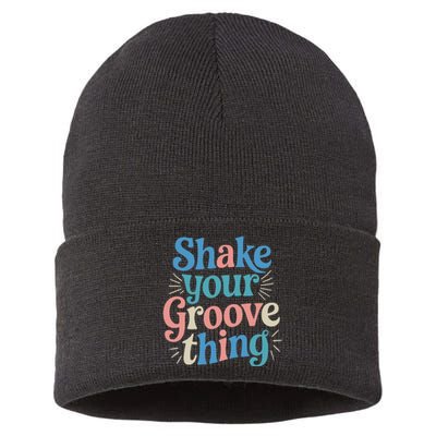 Shake Your Groove Thing Retro Vibes Sustainable Knit Beanie