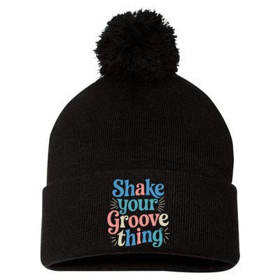 Shake Your Groove Thing Retro Vibes Pom Pom 12in Knit Beanie