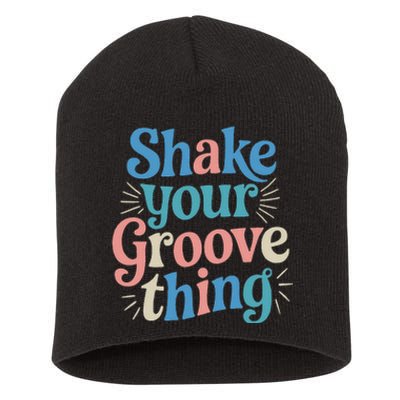 Shake Your Groove Thing Retro Vibes Short Acrylic Beanie