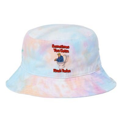 Sometimes You Gotta Flush Twice Anti Trump Tie Dye Newport Bucket Hat