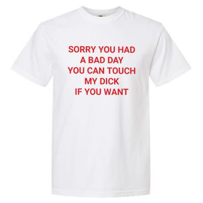 Sorry You Had A Bad Day You Can Touch My Dick If You Want Garment-Dyed Heavyweight T-Shirt