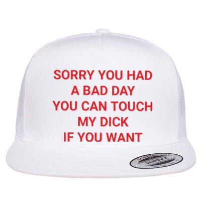 Sorry You Had A Bad Day You Can Touch My Dick If You Want Flat Bill Trucker Hat