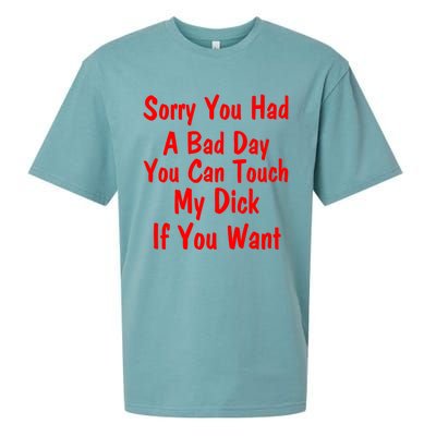 Sorry You Had A Bad Day You Can Touch My Dick If You Want Sueded Cloud Jersey T-Shirt