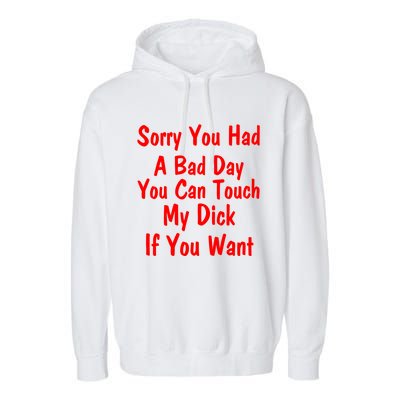 Sorry You Had A Bad Day You Can Touch My Dick If You Want Garment-Dyed Fleece Hoodie