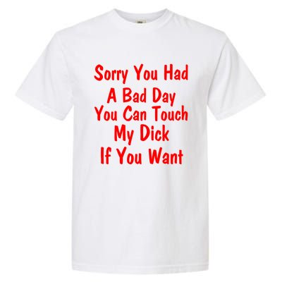 Sorry You Had A Bad Day You Can Touch My Dick If You Want Garment-Dyed Heavyweight T-Shirt