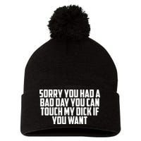 Sorry You Had A Bad Day You Can Touch If You Want Pom Pom 12in Knit Beanie
