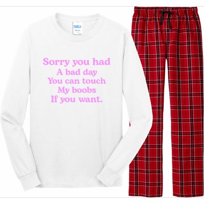 Sorry You Had A Bad Day You Can Touch My Boobs Long Sleeve Pajama Set