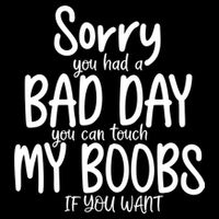 Sorry You Had A Bad Day You Can Touch My Boobs Flat Bill Trucker Hat