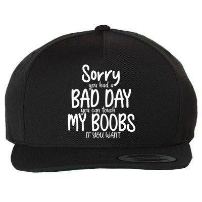 Sorry You Had A Bad Day You Can Touch My Boobs Wool Snapback Cap