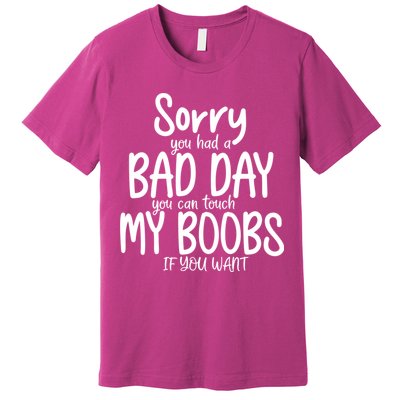 Sorry You Had A Bad Day You Can Touch My Boobs Premium T-Shirt