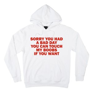 Sorry You Had A Bad Day You Can Touch My Boobs If You Want Hoodie