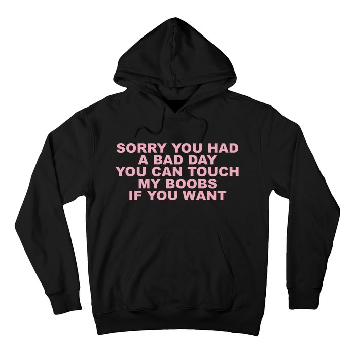 Sorry You Had A Bad Day You Can Touch My Boobs If You Want Hoodie