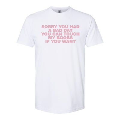 Sorry You Had A Bad Day You Can Touch My Boobs If You Want Softstyle CVC T-Shirt