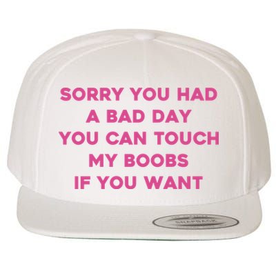 Sorry You Had A Bad Day You Can Touch My Boobs If You Want Wool Snapback Cap