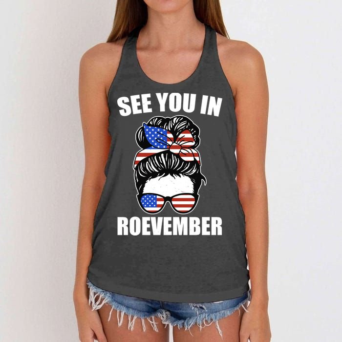 See You In Roevember Vote In November Women's Knotted Racerback Tank