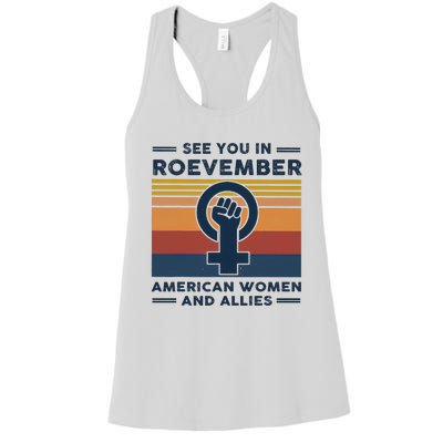 See You In Roevember American And Allies Retro Vintage Women's Racerback Tank