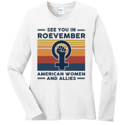 See You In Roevember American And Allies Retro Vintage Ladies Long Sleeve Shirt