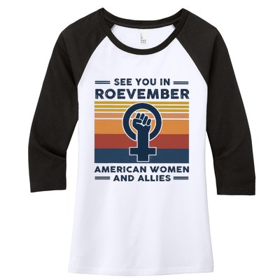 See You In Roevember American And Allies Retro Vintage Women's Tri-Blend 3/4-Sleeve Raglan Shirt