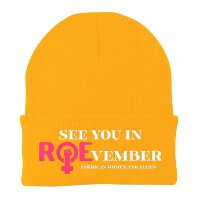 See You In ROEvember American Woman And Allies Quote Knit Cap Winter Beanie