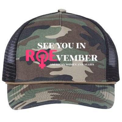 See You In ROEvember American Woman And Allies Quote Retro Rope Trucker Hat Cap