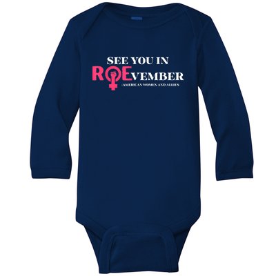 See You In ROEvember American Woman And Allies Quote Baby Long Sleeve Bodysuit