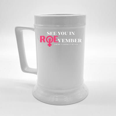 See You In ROEvember American Woman And Allies Quote Beer Stein