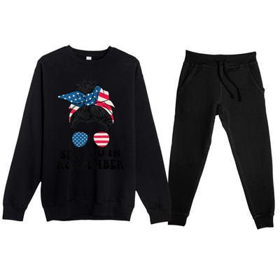 See You In Roevember Tee Messy Bun USA Premium Crewneck Sweatsuit Set