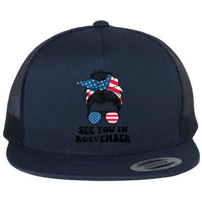 See You In Roevember Tee Messy Bun USA Flat Bill Trucker Hat