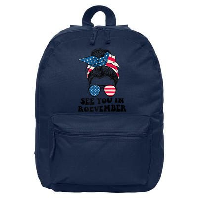 See You In Roevember Tee Messy Bun USA 16 in Basic Backpack