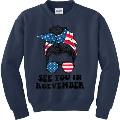 See You In Roevember Tee Messy Bun USA Kids Sweatshirt