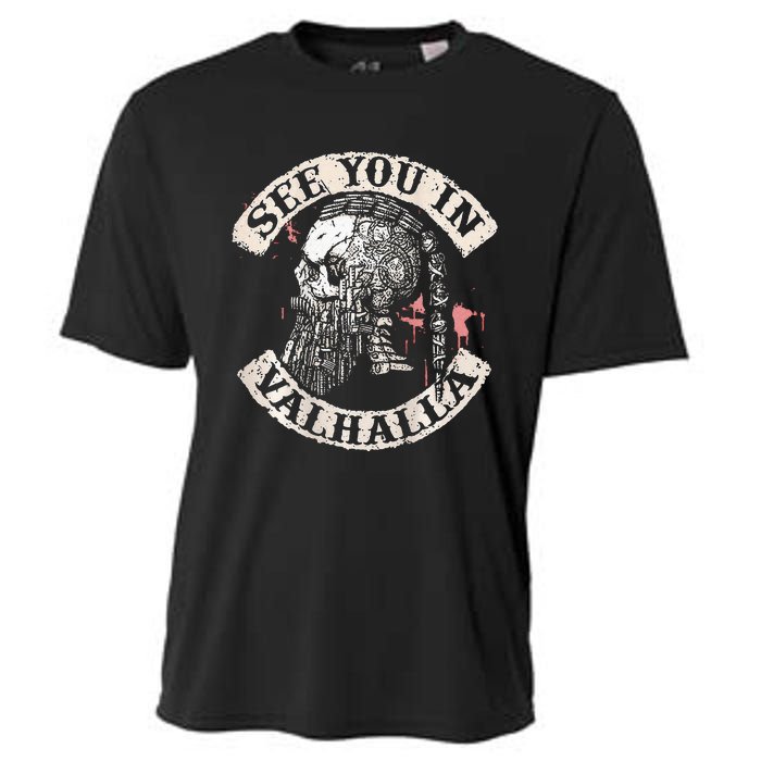 See You In Valhalla Skull Viking Cooling Performance Crew T-Shirt